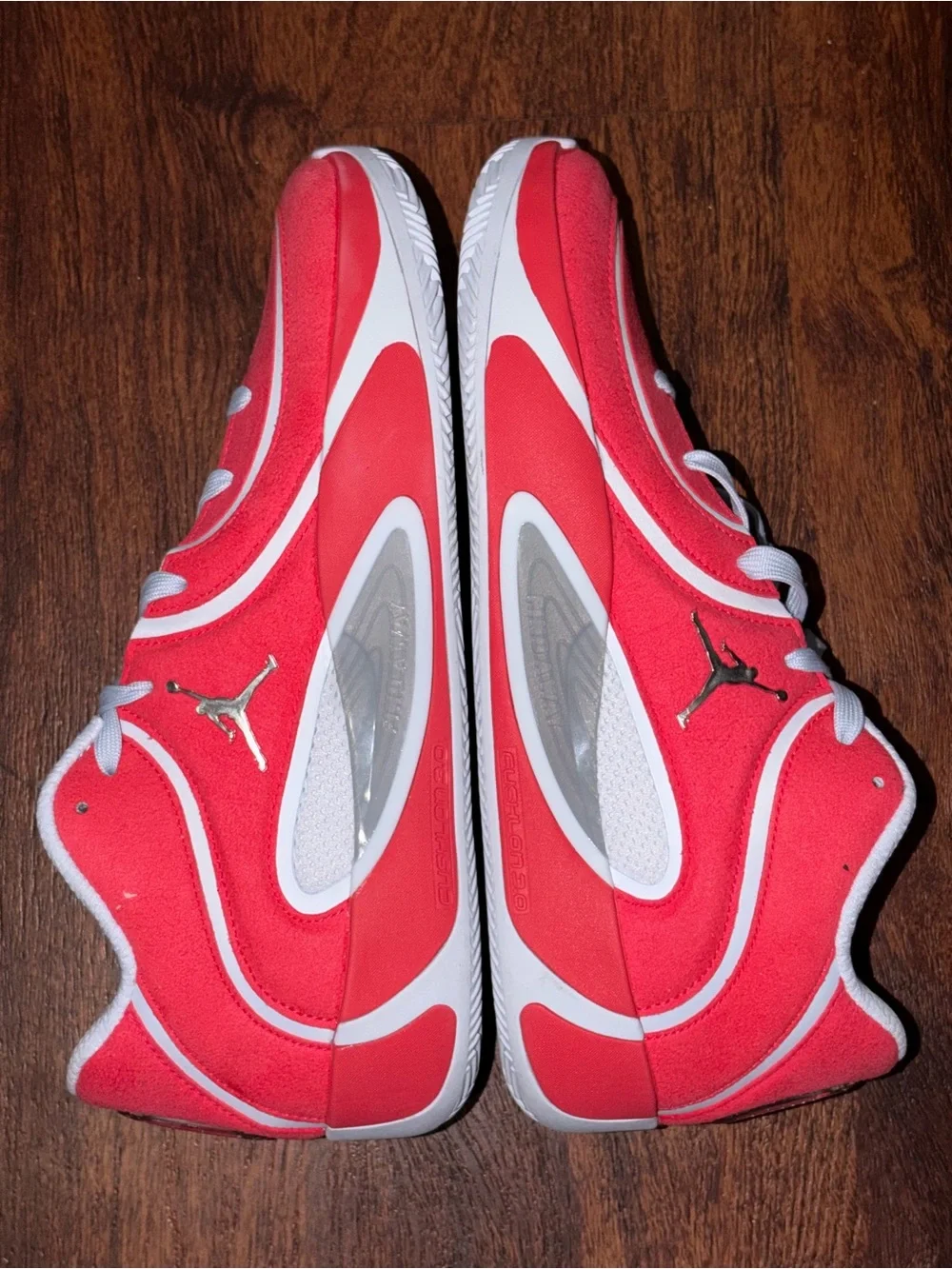Red Jordans size 9.5 Tatum basketball shoes
